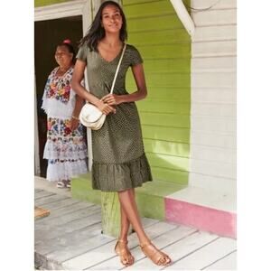 Boden Melissa Jersey Dress, Green/Gold, Size 6R